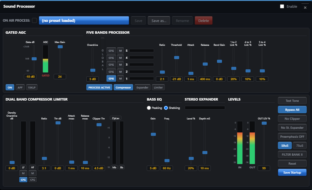 Audio processing in OnCue